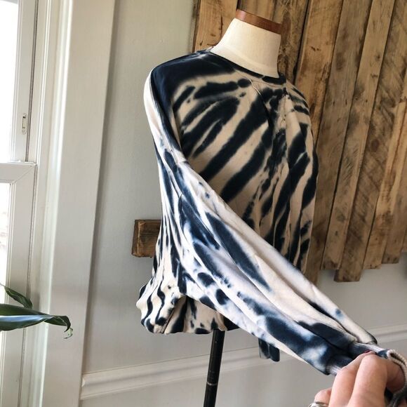 Young Fabulous & Broke Navy/Tan Tie Dye‎ Fleece Relaxed Sweatshirt Size Small - Picture 7 of 16